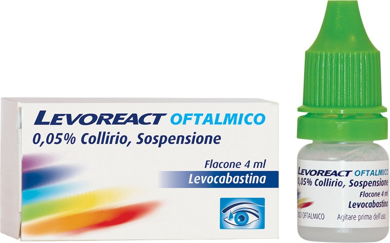 Levoreact Collirio Antistaminico per Occhi che Lacrimano e Congiuntivite Allergica